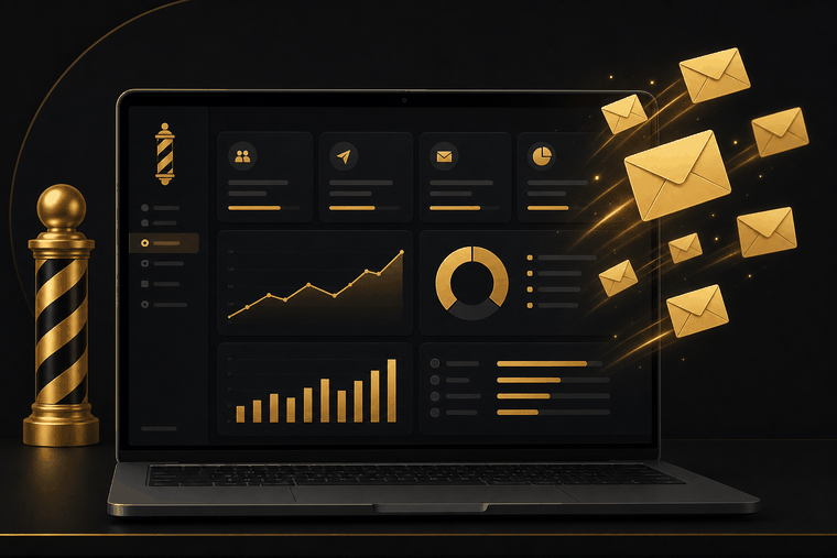 Barber Shop Ads Mailer mailing interface